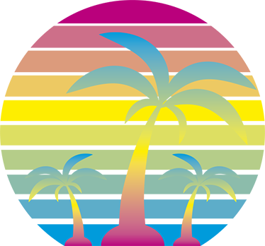 Vinylmatta natur 80-tals vintage solnedgång - Tenstickers