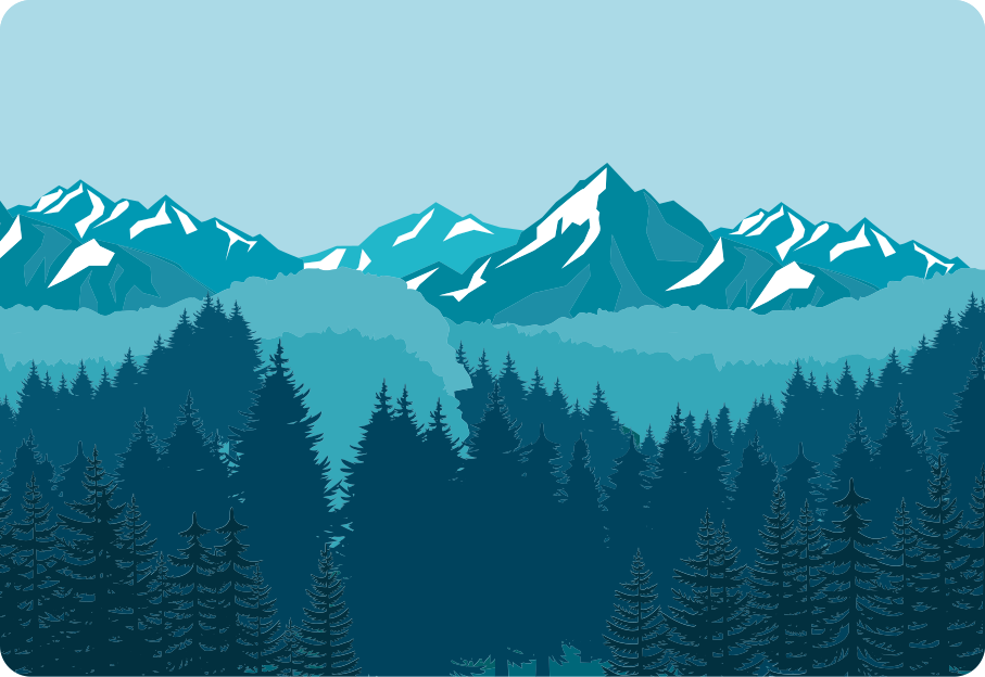Vinylmatta natur full blågrön landskap - Tenstickers