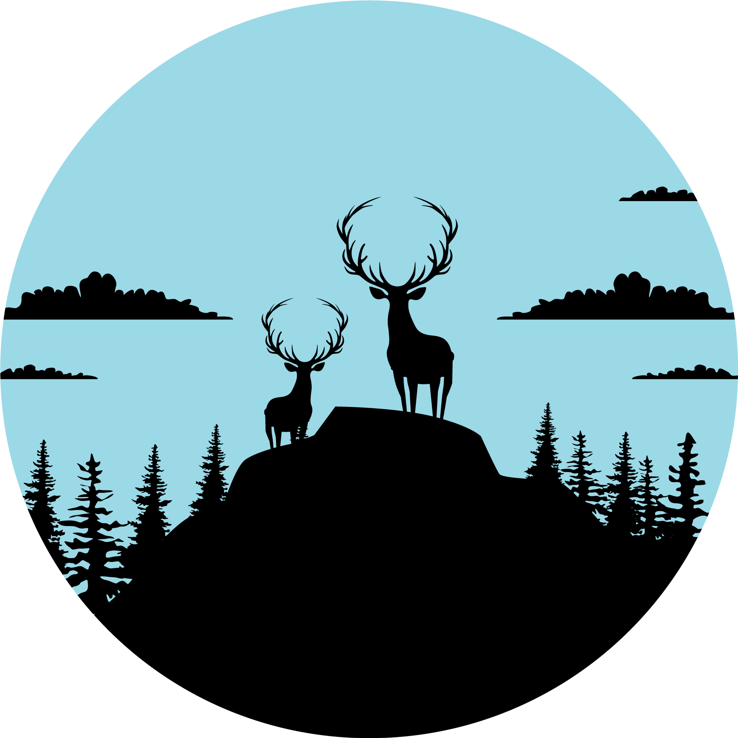 Vinylmatta natur fjäll med älgar - Tenstickers