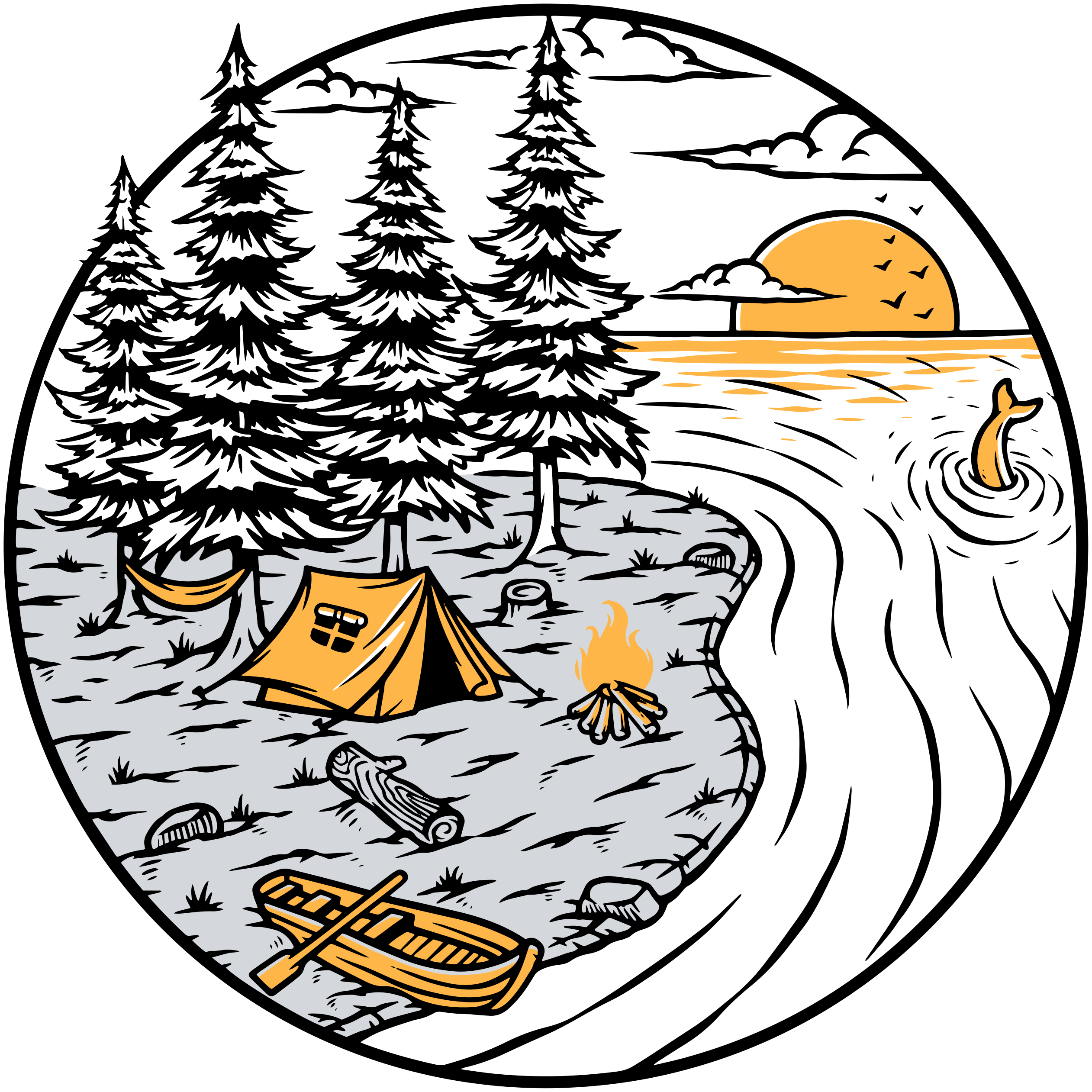 Vinylmatta natur husbil gul landskapsmärke - Tenstickers