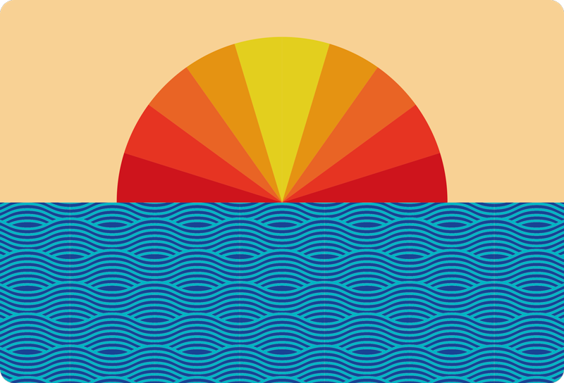 Vinylmatta natur vintage sunset laptop - Tenstickers