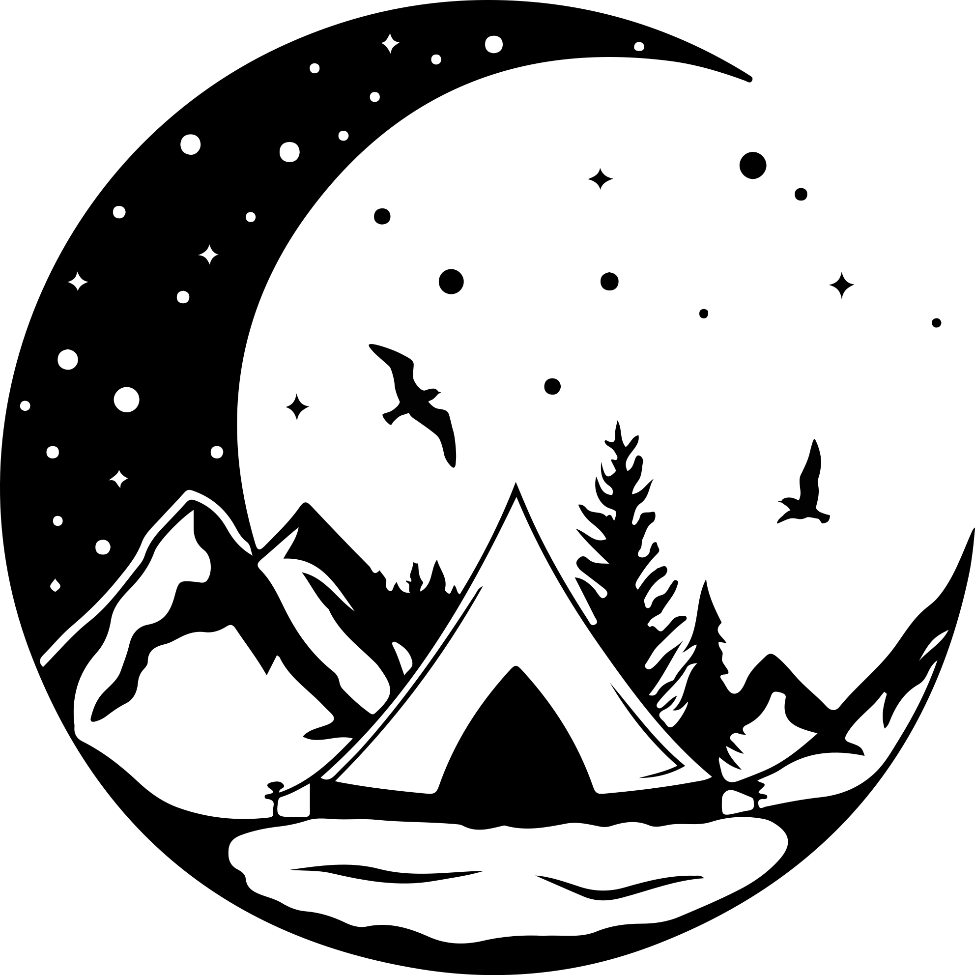 Vinylmatta natur fjäll och månnatt - Tenstickers