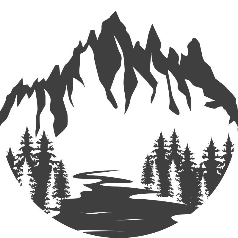 Vinylmatta natur berglandskap silhuett - Tenstickers