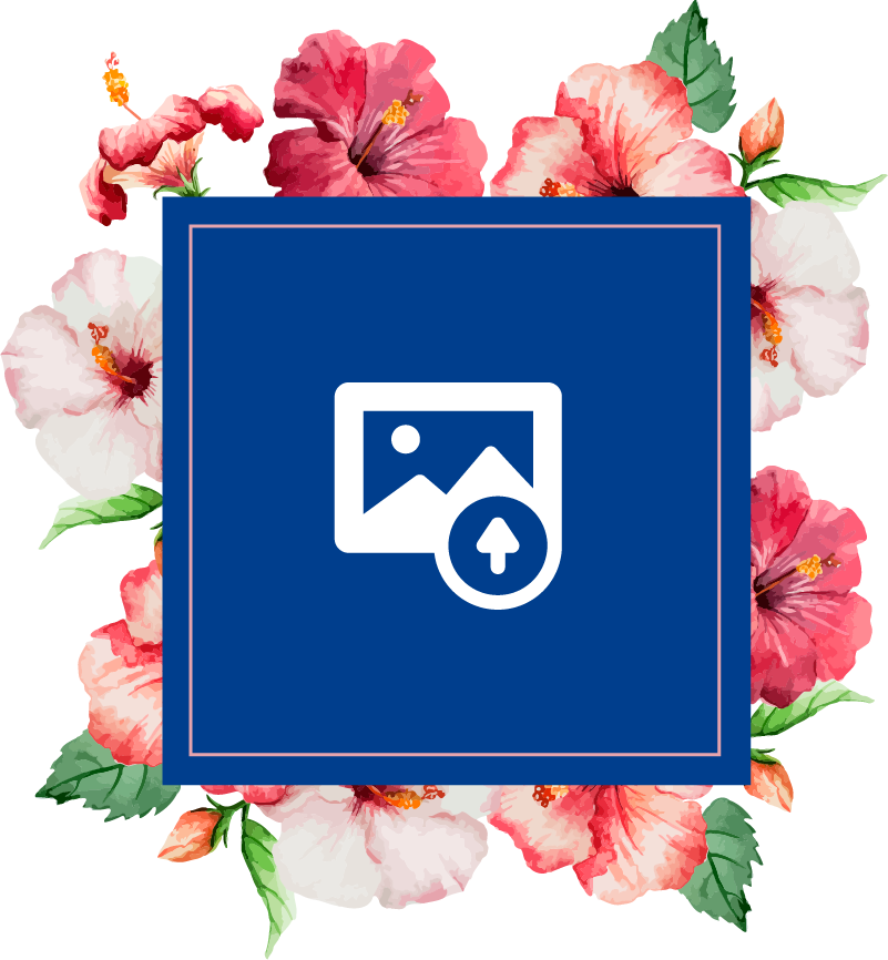Vinylmatta natur hibiskusblomsterdesign - Tenstickers