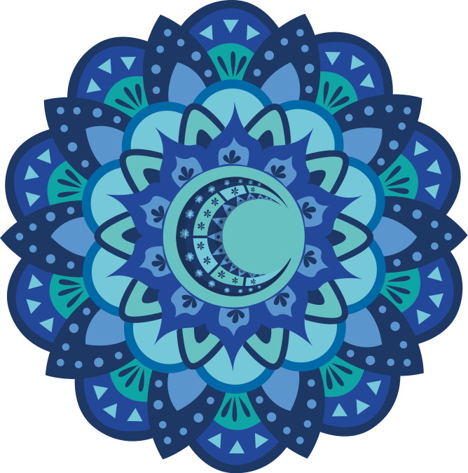 Vinylmatta natur med detaljerad botanisk mandala - Tenstickers