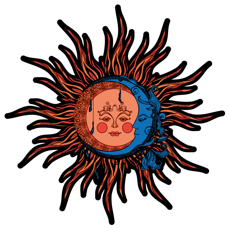 Vinylmatta natur celestial sol måne - Tenstickers