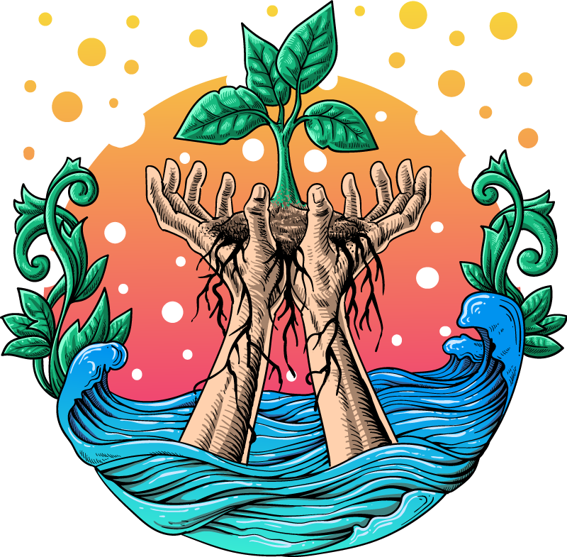 Vinylmatta natur växande händer - Tenstickers