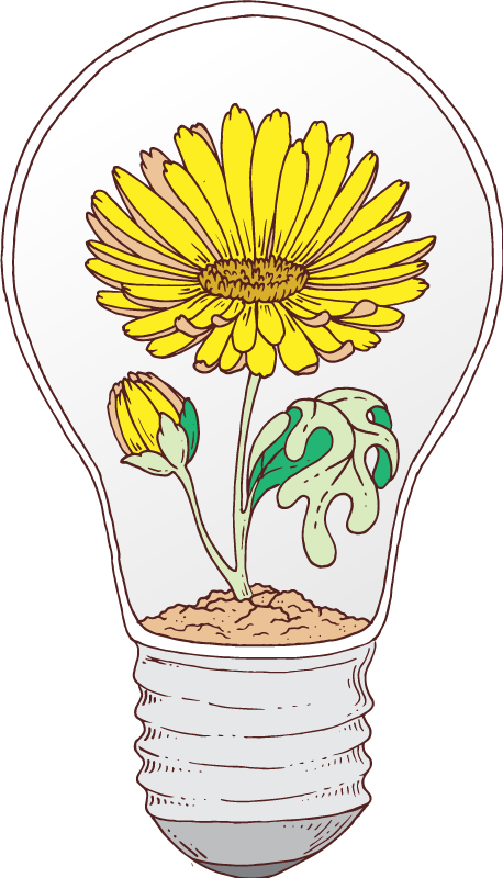 Vinylmatta natur blomstrande lampa - Tenstickers