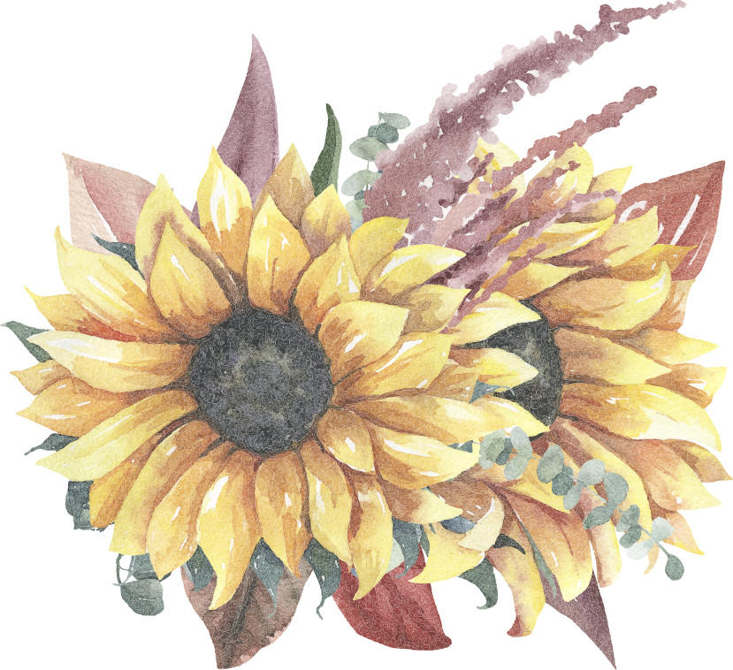 Vinylmatta natur solrosblomsterarrangemang - Tenstickers
