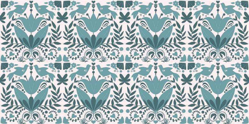 Vinylmatta natur blommönster koncept - Tenstickers