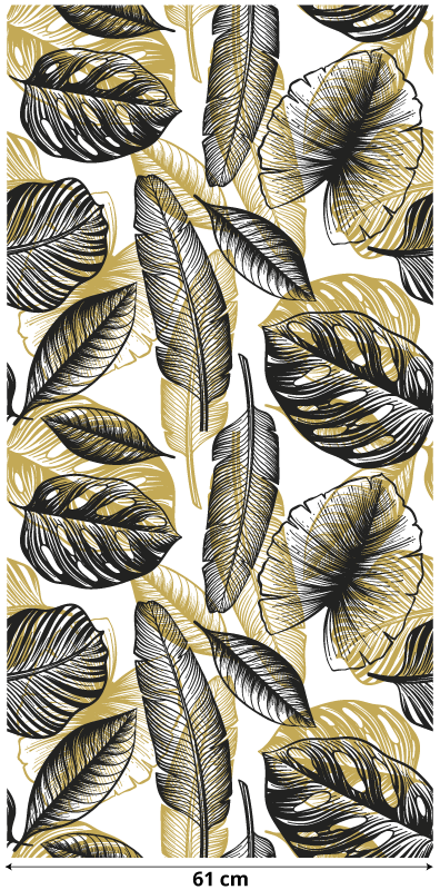 Vinylmatta blommor och växter eleganta tropiska växter - Tenstickers