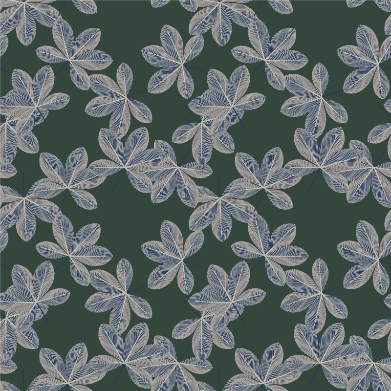 Vinylmatta blommor och växter mörka bladdesign - Tenstickers