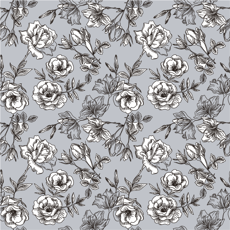 Vinylmatta blommor och växter genomskinliga blommor - Tenstickers