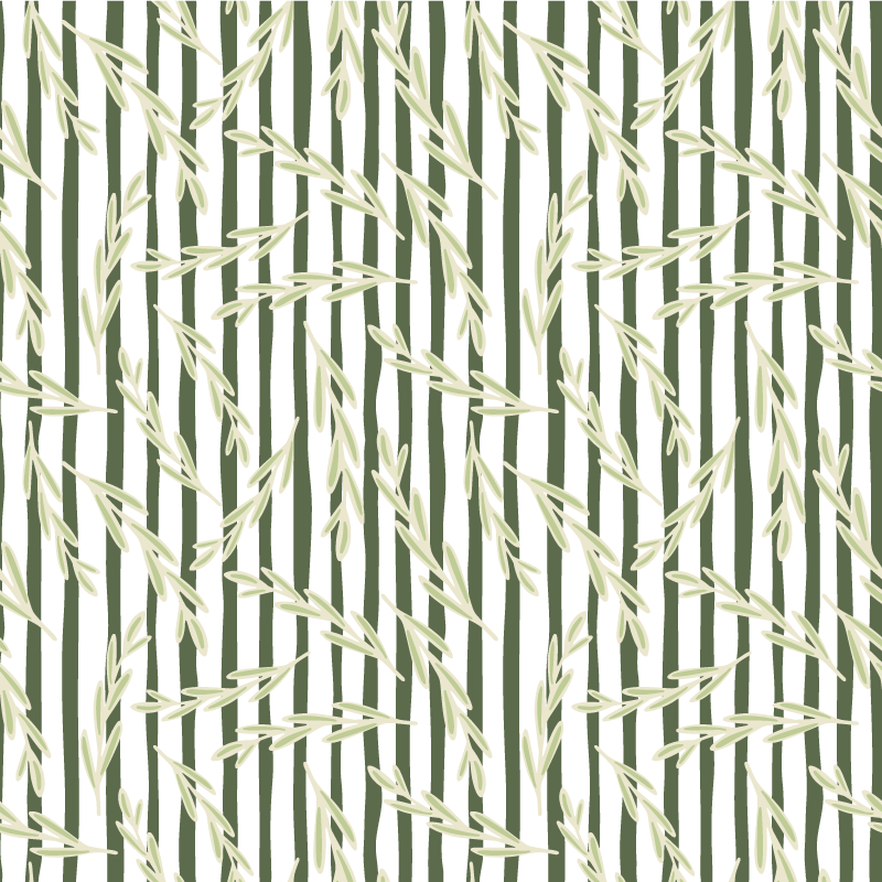 Vinylmatta blommor och växter med tunna bladmönster - Tenstickers