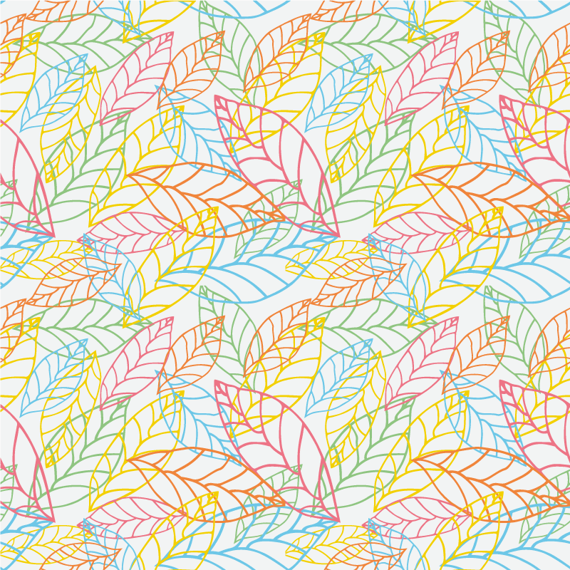 Vinylmatta blommor och växter färgglatt neondesign - Tenstickers