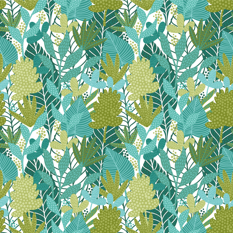 Vinylmatta blommor och växter tropiska boho blad - Tenstickers