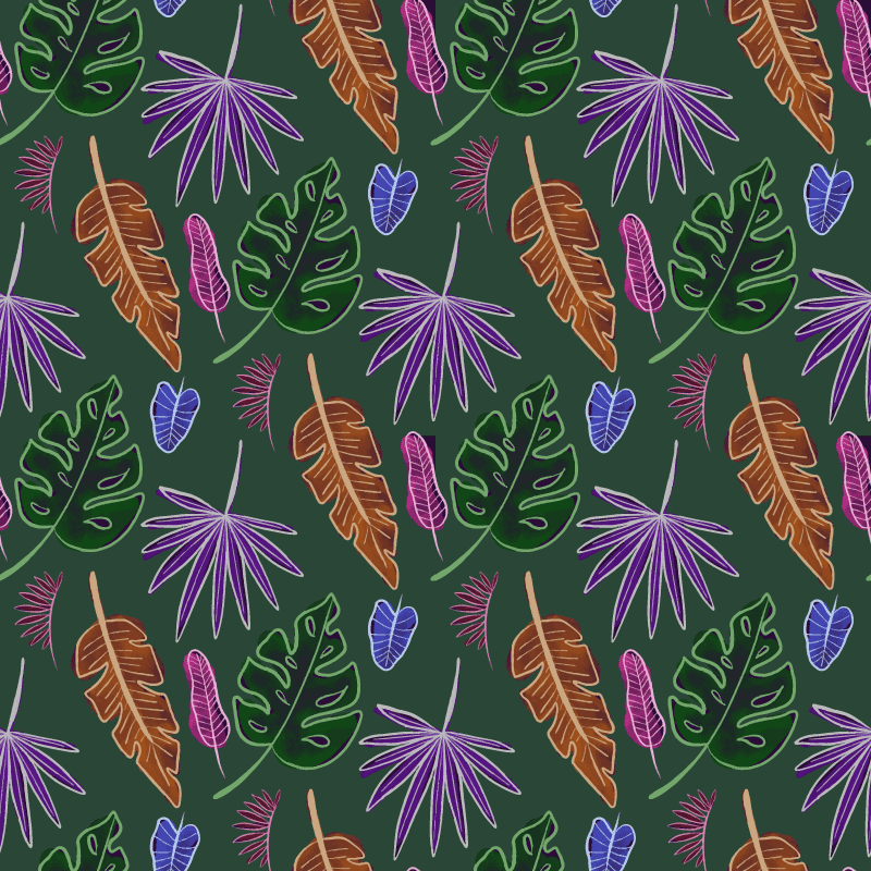 Vinylmatta blommor och växter geometrisk neonpanel - Tenstickers