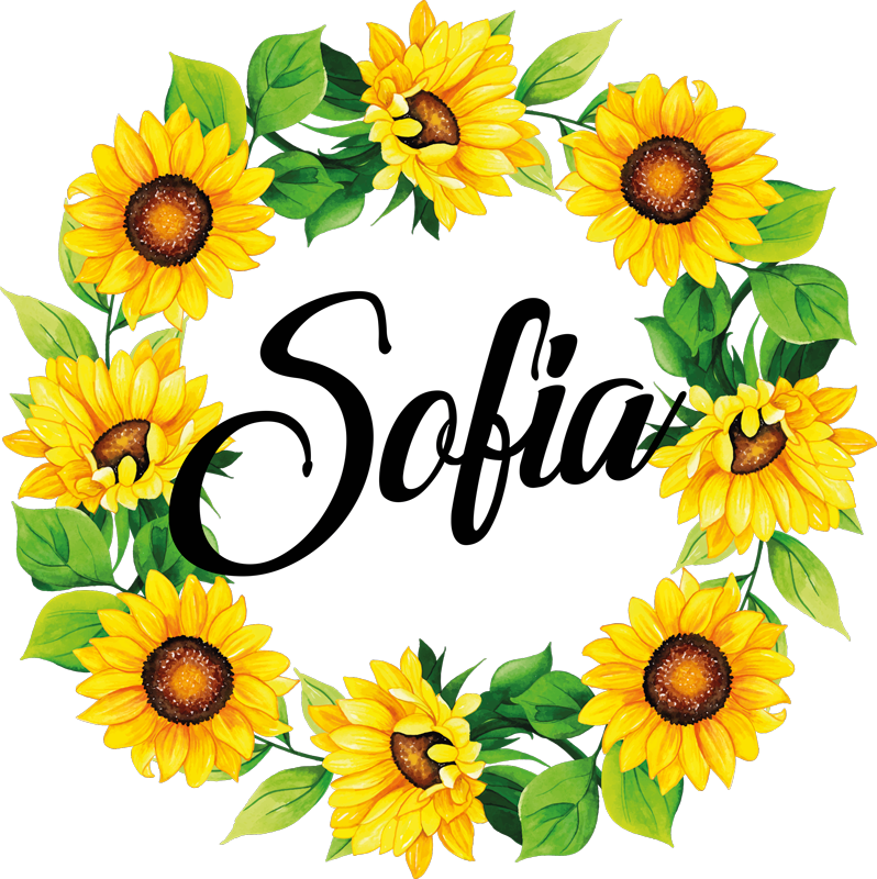 Vinylmatta blommor och växter sommarblomsterkrans - Tenstickers