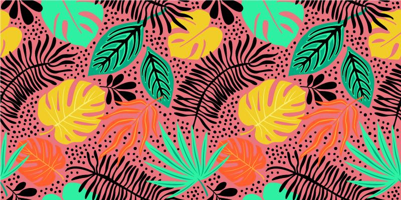 Vinylmatta blommor och växter livfulla växtdelar - Tenstickers