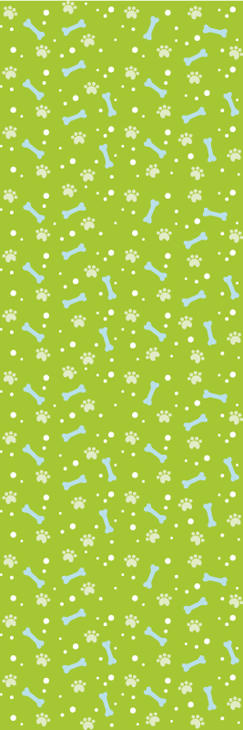 Vinylmatta sovrum fantastiska blå och gröna hundpår - Tenstickers