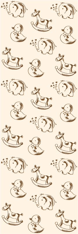 Vinylmatta sovrum söt design elefant anka och häst - Tenstickers