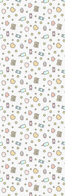 Söta bebisar snacks med ansikte vinylmatta sovrum - Tenstickers