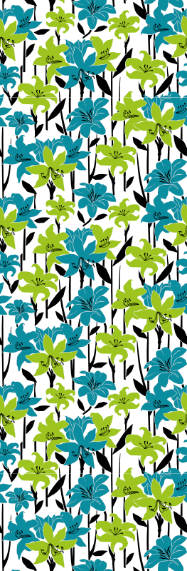 Vinylmatta sovrum blommig schablon design - Tenstickers