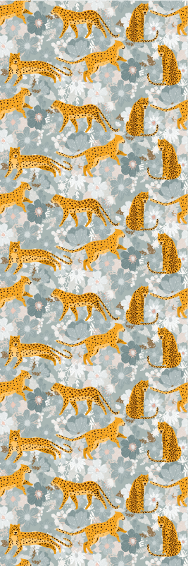 Vinylmatta sovrum handritade exotiska djur - Tenstickers