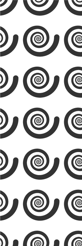 Vinylmatta sovrum svart och vit hypnotisk retro spiral - Tenstickers