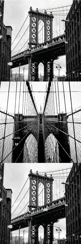 Vinylmatta sovrum brooklyn bridge collage - Tenstickers