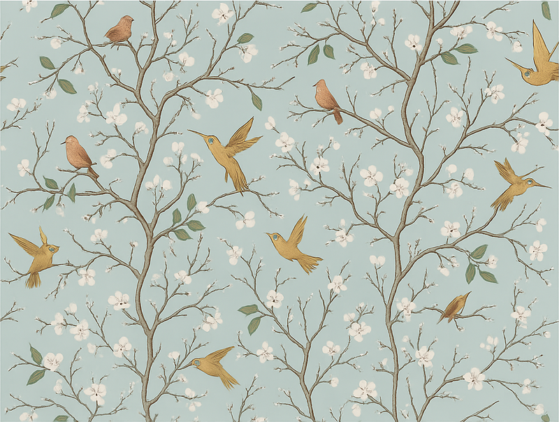 Vinylmatta sovrum elegant vår - Tenstickers