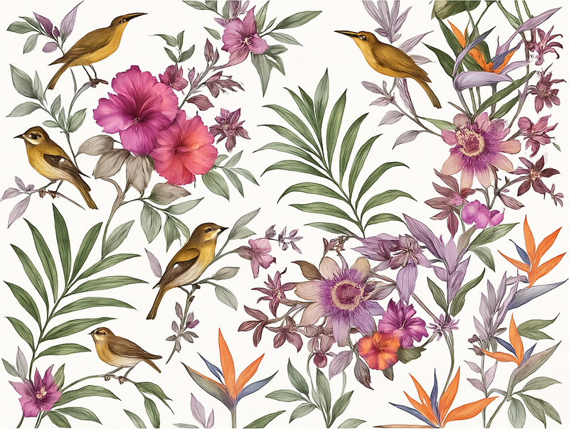 Färggog skog vinylmatta sovrum - Tenstickers