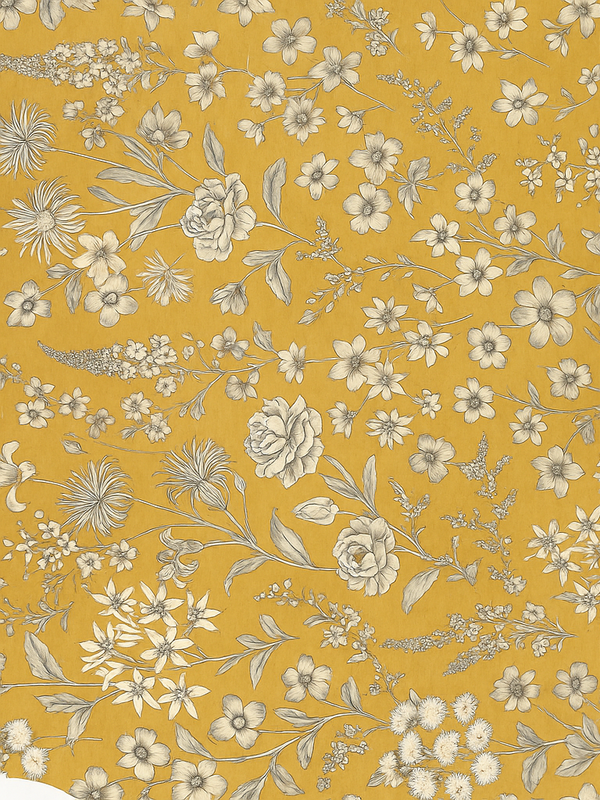 Vinylmatta sovrum vintage blommönster - Tenstickers