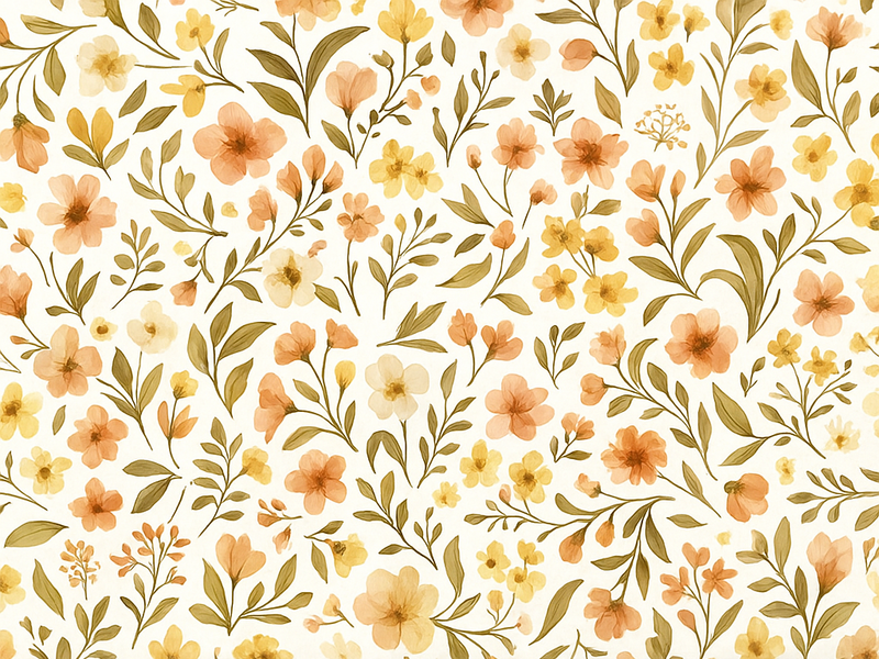 Vinylmatta sovrum vintage blommor floral - Tenstickers