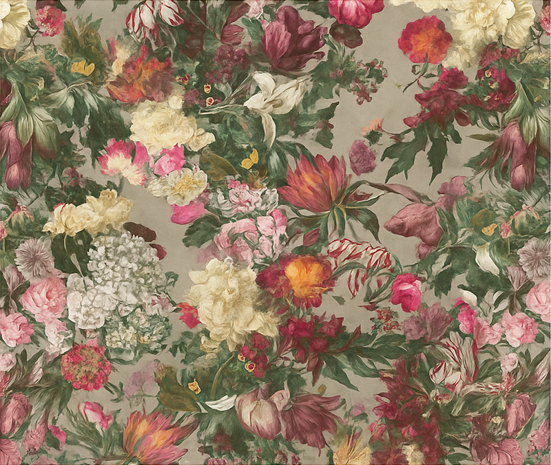 Vinylmatta sovrum vintage blommor - Tenstickers