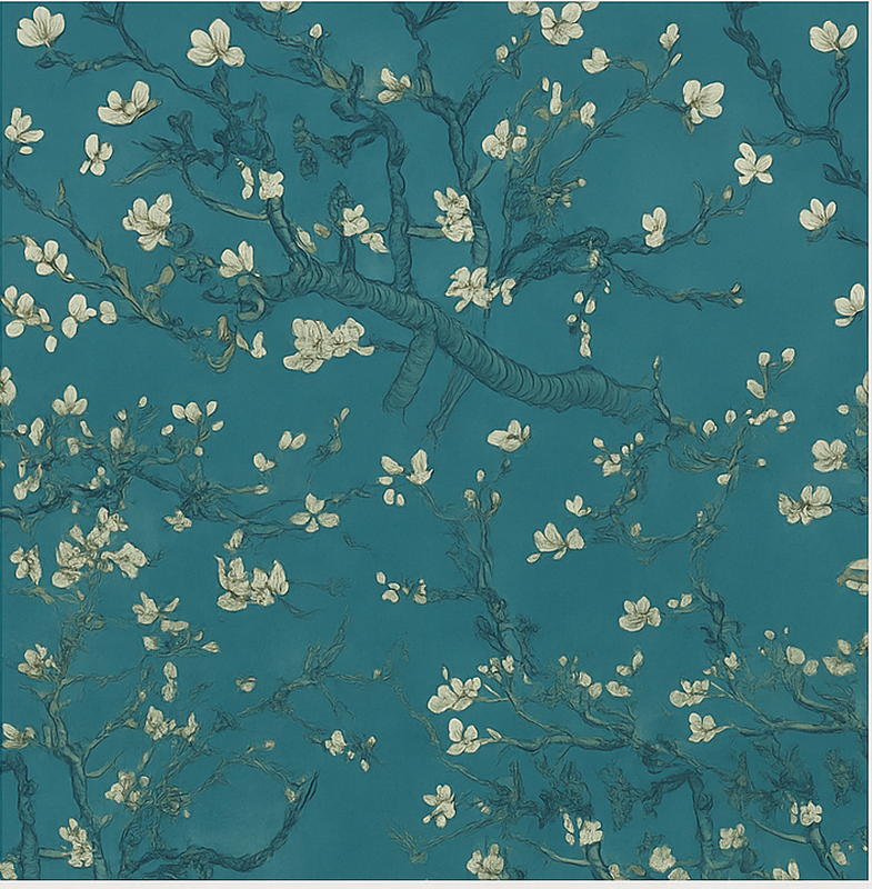 Vinylmatta sovrum mörkblått träddesign - Tenstickers