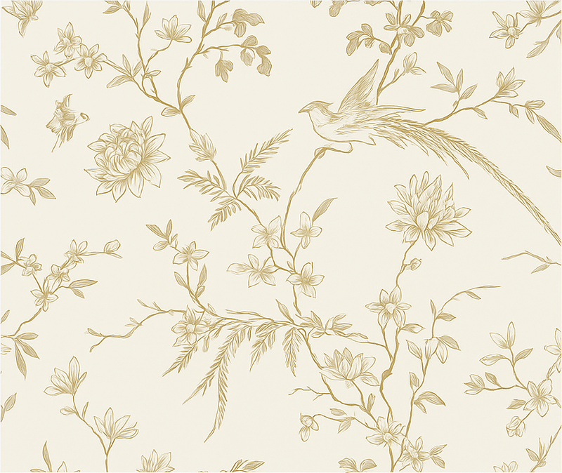 Vinylmatta sovrum elegant blommönster - Tenstickers