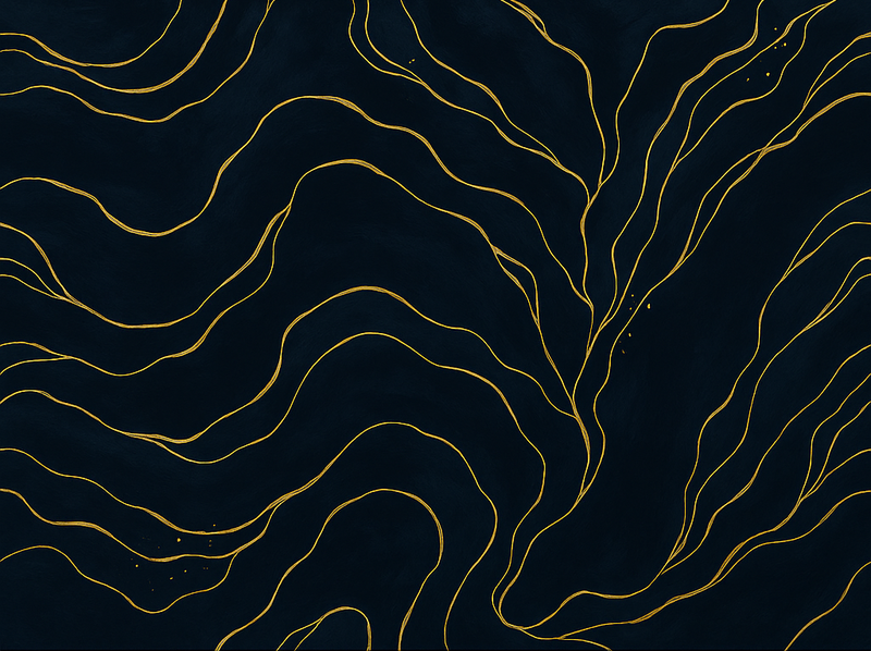 Vinylmatta sovrum mörkblå och guld marmor - Tenstickers