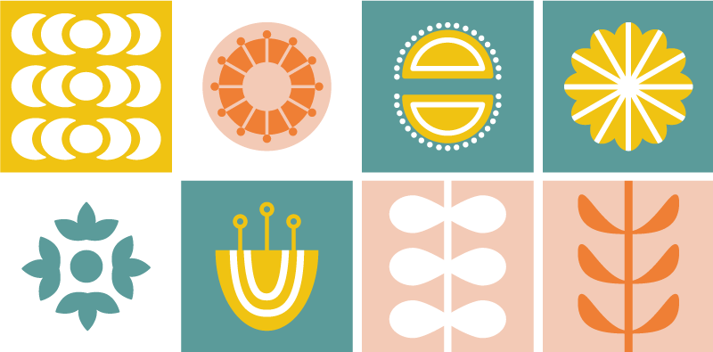 Vinylmatta geometrisk norsk azulejo - Tenstickers