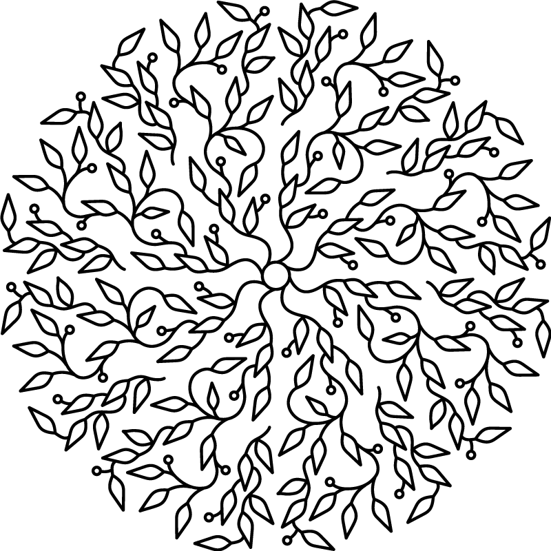 Vinylmatta geometrisk livets träd abstrakt - Tenstickers