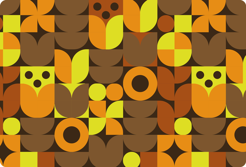 Vinylmatta geometrisk abstrakt 70-tals laptop - Tenstickers