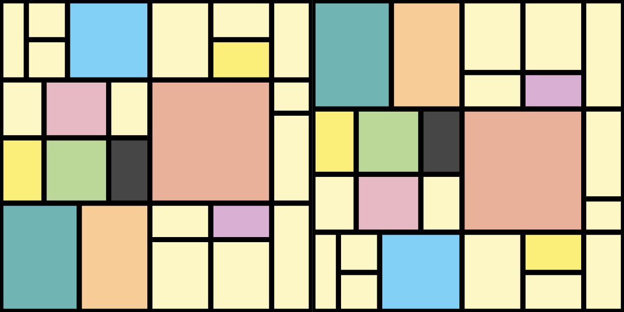 Vinylmatta geometrisk patchworkfärger block - Tenstickers