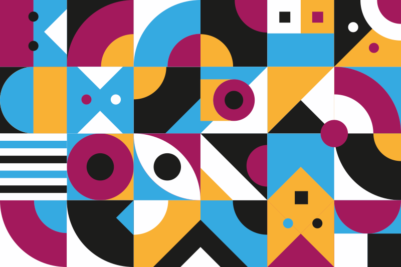 Vinylmatta geometrisk färgade former - Tenstickers