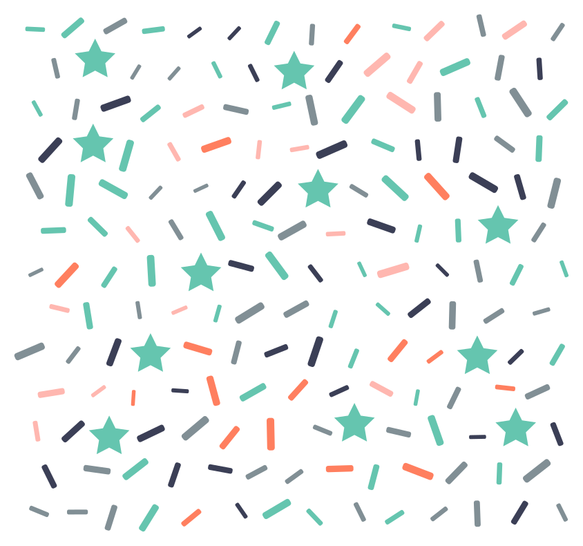 Vinylmatta geometrisk stjärnor och konfetti - Tenstickers