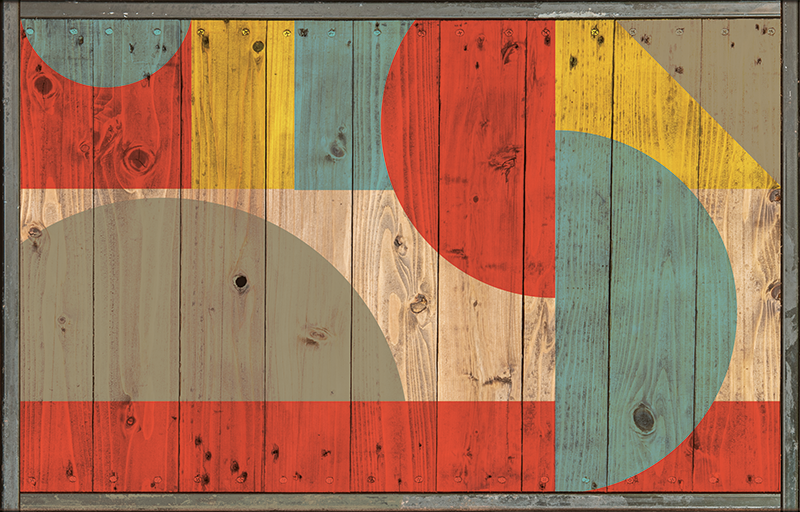 Vinylmatta geometrisk med trä - Tenstickers