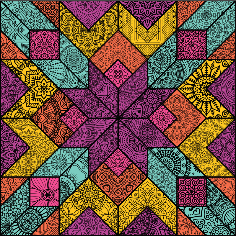 Vinylmatta geometrisk färgglada geometriska element - Tenstickers