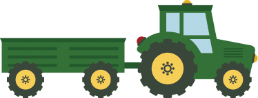 Grön traktor och vagn vinylmatta barn - Tenstickers
