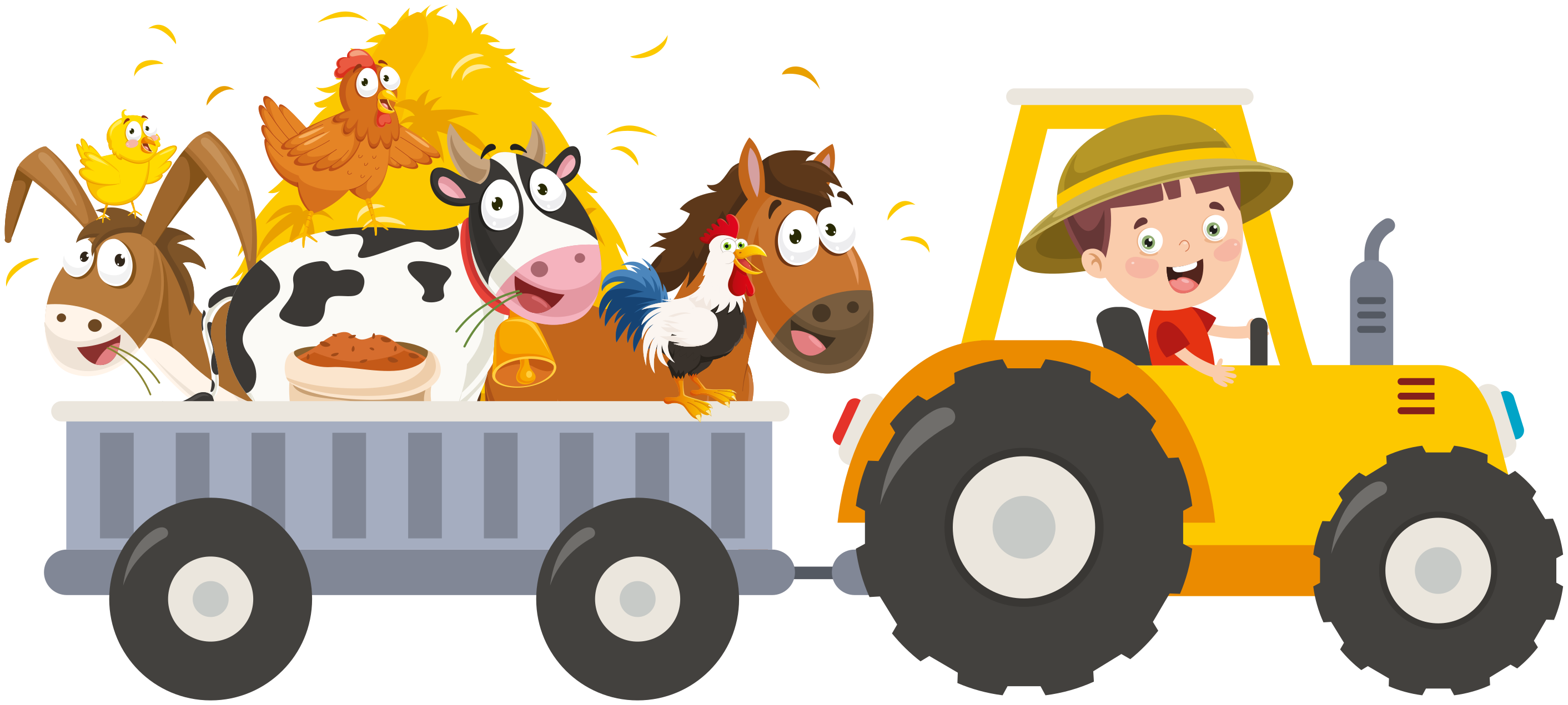 Vinylmatta barn liten bonde med djur - Tenstickers