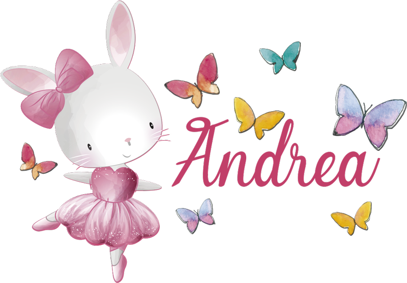 Vinylmatta barn flicka dansar balett omgiven av fjärilar - Tenstickers