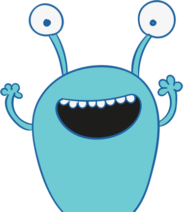 Vinylmatta barn blått monster klistermärke - Tenstickers